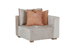 Mink Fabric Modular Armchair RHF with 2 Scatter Cushions