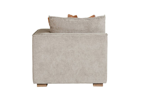 Mink Fabric Modular Armchair RHF with 2 Scatter Cushions