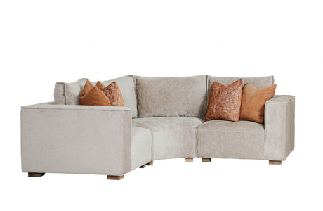 Mink Fabric Modular Armchair RHF with 2 Scatter Cushions