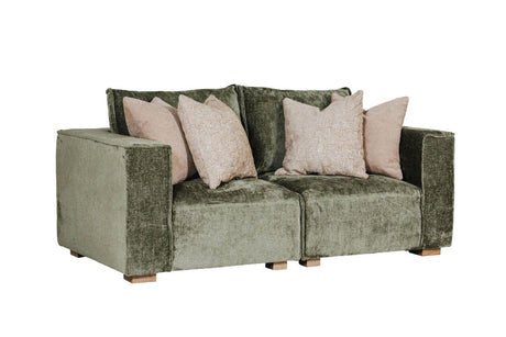 Green Fabric Modular Armchair RHF with 2 Scatter Cushions