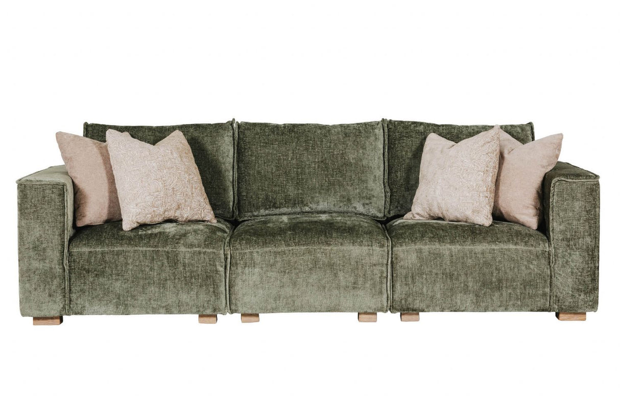 Green Fabric Modular Armchair RHF with 2 Scatter Cushions