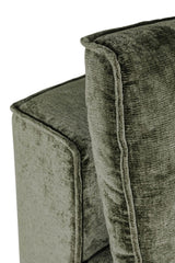 Green Fabric Modular Armchair LHF with 2 Scatter Cushions
