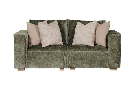 Green Fabric Modular Armchair LHF with 2 Scatter Cushions