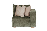 Green Fabric Modular Armchair RHF with 2 Scatter Cushions