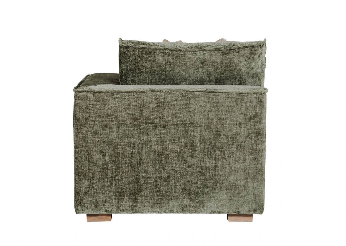 Green Fabric Modular Armchair RHF with 2 Scatter Cushions