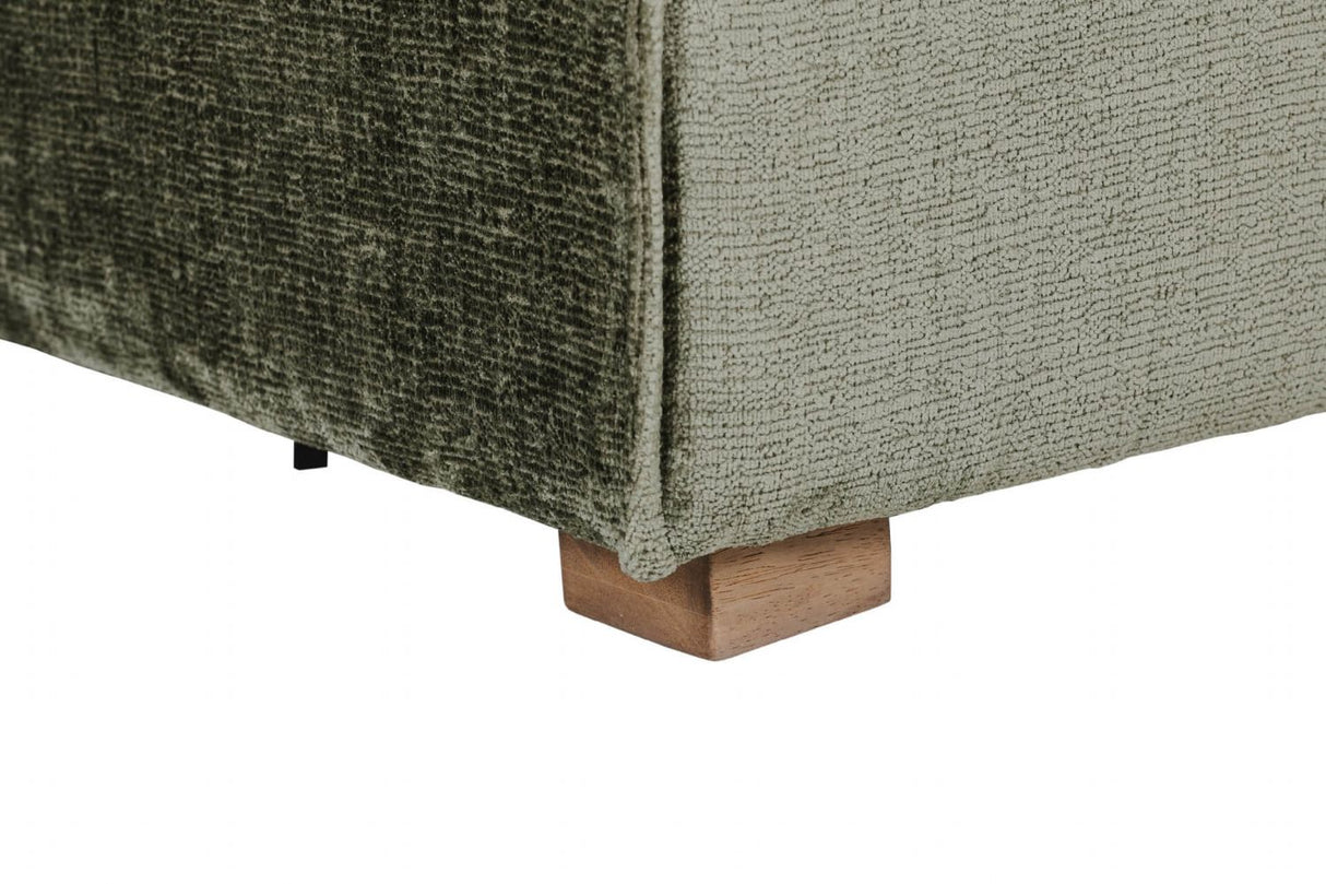 Olive Green Chenille Fabric Modular Armless Sofa