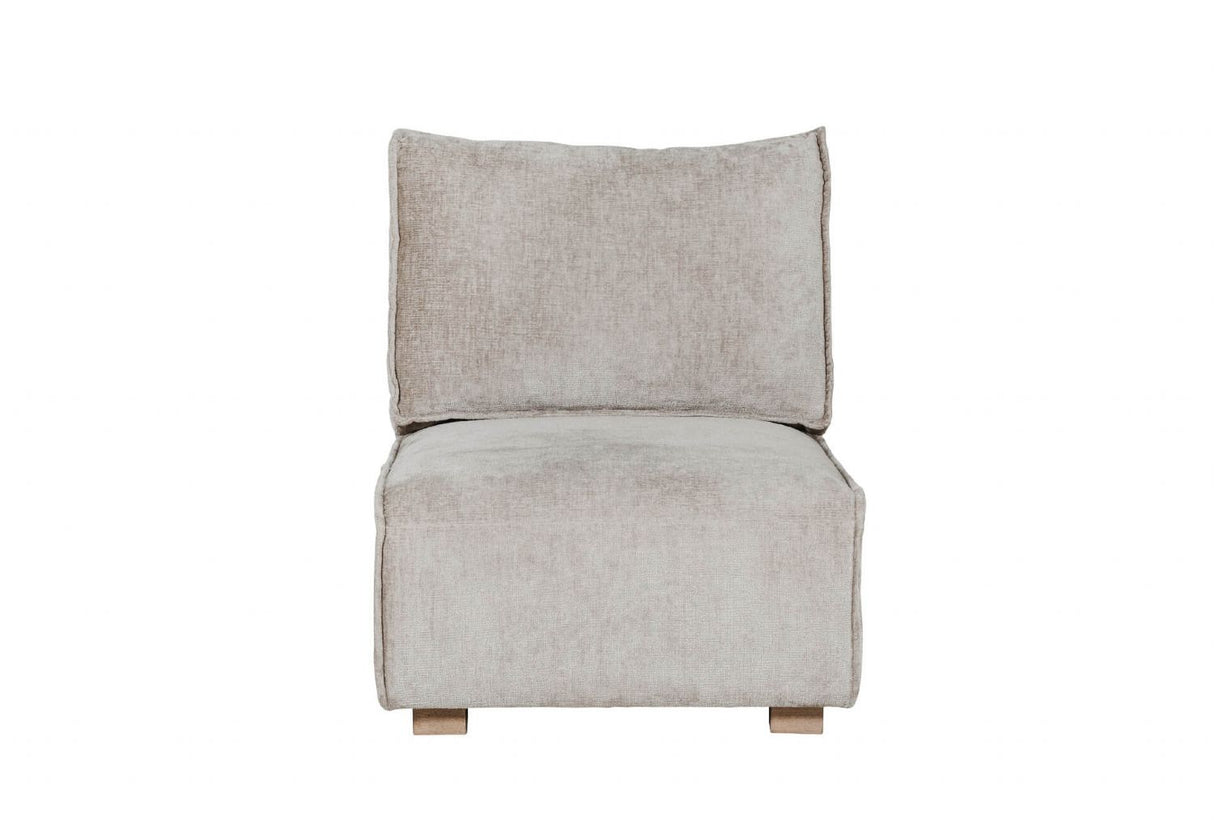 Mink Chenille Fabric Modular Armless Sofa