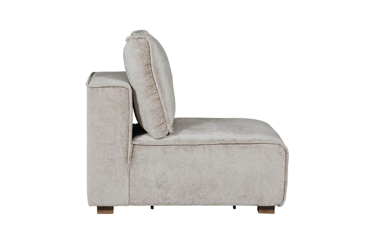 Mink Chenille Fabric Modular Armless Sofa
