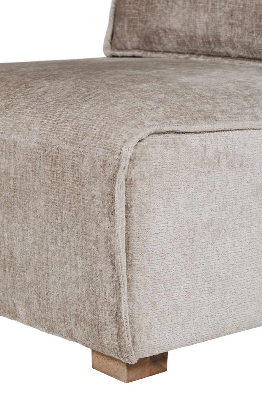 Mink Chenille Fabric Modular Armless Sofa