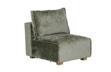 Olive Green Chenille Fabric Modular Armless Sofa