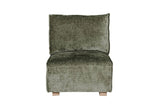 Olive Green Chenille Fabric Modular Armless Sofa