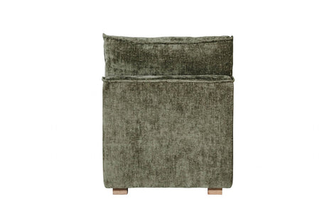 Olive Green Chenille Fabric Modular Armless Sofa
