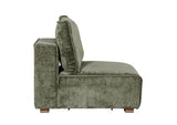 Olive Green Chenille Fabric Modular Armless Sofa