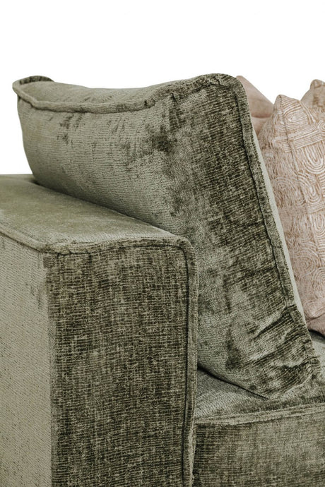 Olive Green Chenille Fabric Modular Armless Sofa