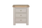 Taupe Painted Wooden 3 Drawer Bedside Table