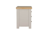 Taupe Painted Wooden 3 Drawer Bedside Table