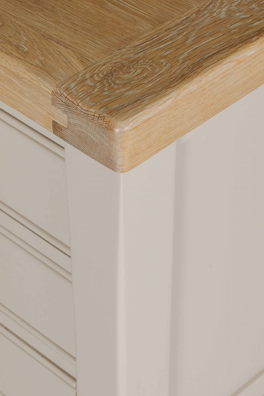 Taupe Painted Wooden 3 Drawer Bedside Table