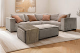Mink Fabric Modular Armchair LHF with 2 Scatter Cushions