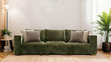Olive Green Chenille Fabric Modular Armless Sofa