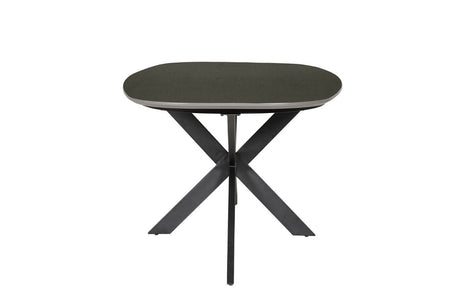 Smoke Melamine Oval Cross Leg Dining Table 160cm
