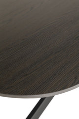 Smoke Melamine Oval Cross Leg Dining Table 160cm