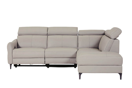 Stone Fabric Large Electric Corner Recliner Sofa RHF