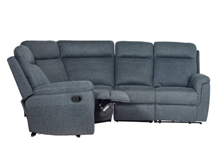 Azul Grey Fabric 4 Piece Large Manual Corner Recliner Sofa