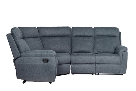 Azul Grey Fabric 4 Piece Large Manual Corner Recliner Sofa