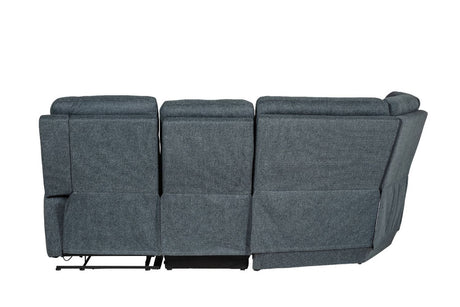 Azul Grey Fabric 4 Piece Large Manual Corner Recliner Sofa