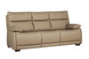 Latte Leather 3 Seater Standard Back Sofa