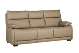 Latte Leather 3 Seater Standard Back Sofa