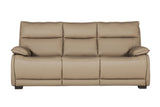 Latte Leather 3 Seater Standard Back Sofa