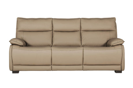 Latte Leather 3 Seater Standard Back Sofa