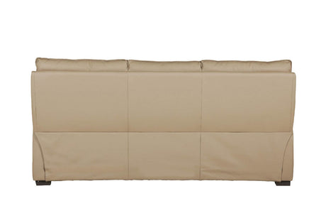 Latte Leather 3 Seater Standard Back Sofa