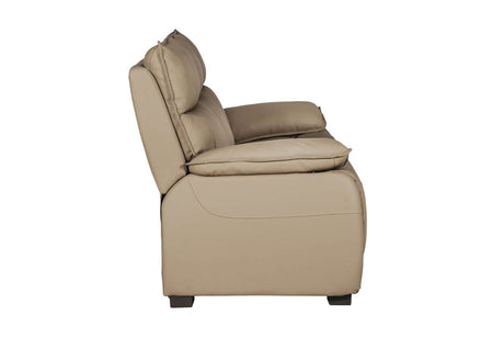 Latte Leather 3 Seater Standard Back Sofa