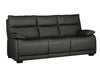 Dark Grey Leather 3 Seater Standard Back Sofa