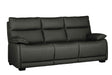 Dark Grey Leather 3 Seater Standard Back Sofa