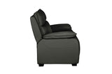 Dark Grey Leather 3 Seater Standard Back Sofa