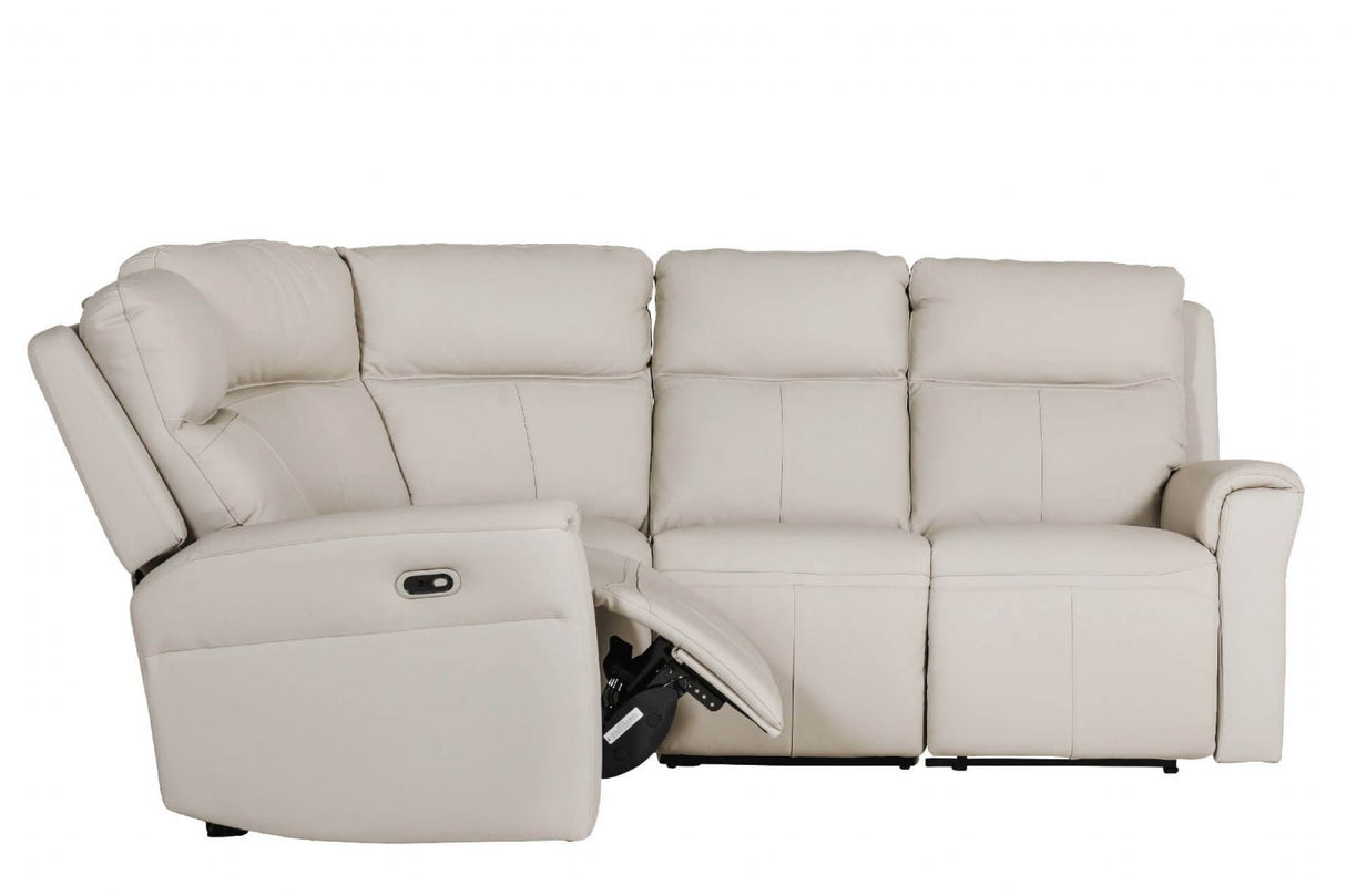 Stone Leather Large Electric Corner Recliner Sofa