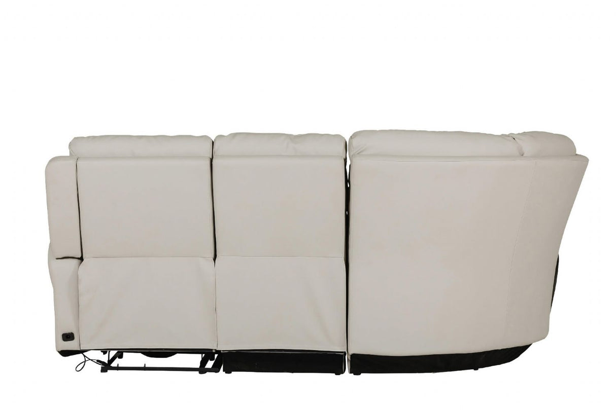 Stone Leather Large Electric Corner Recliner Sofa