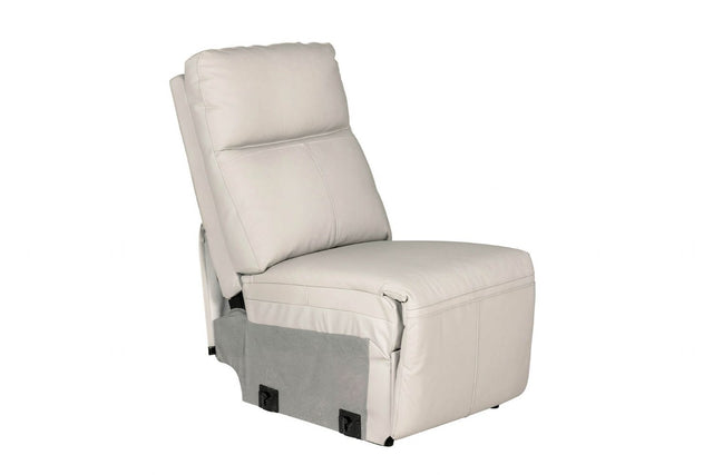 Stone Leather Armless Sectional Unit for Corner Sofa