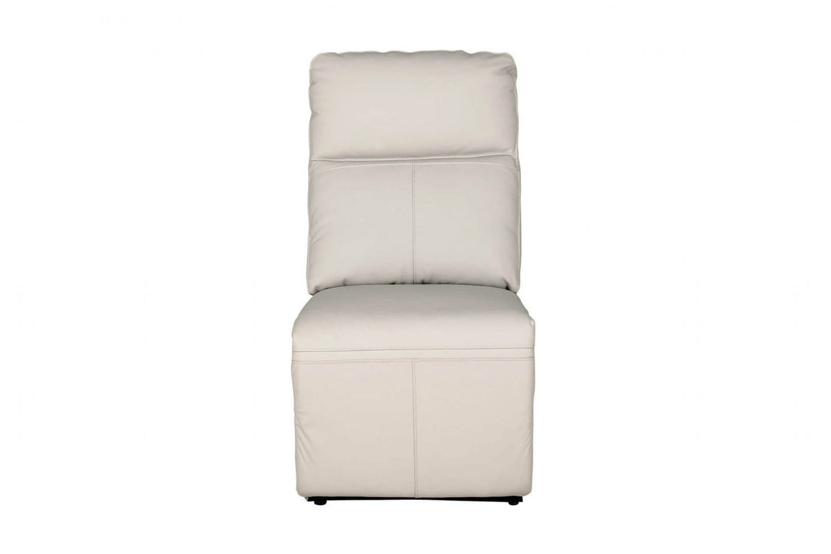 Stone Leather Armless Sectional Unit for Corner Sofa