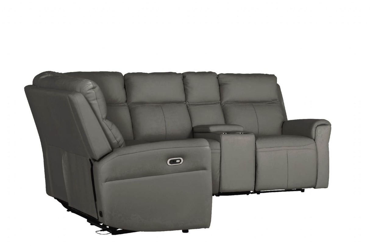 Russo Console Sectional (with usb charger) Ash
