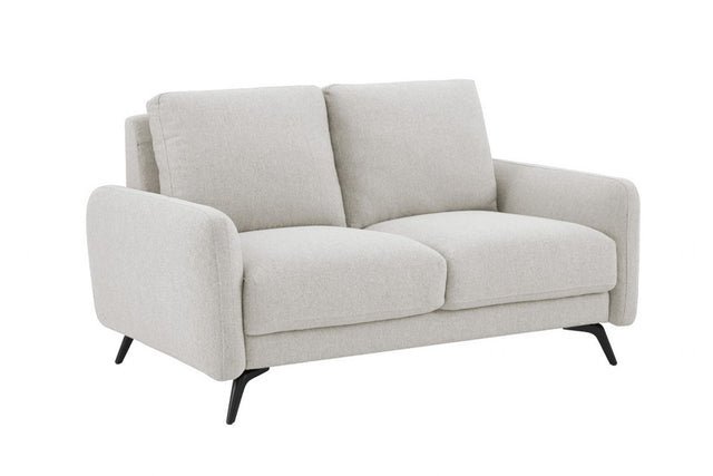 Oatmeal Woven Fabric 2 Seater Standard Back Sofa