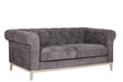 Dark Grey Fabric 2 Seater Chesterfield Sofa