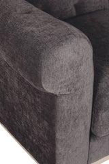 Dark Grey Fabric 2 Seater Chesterfield Sofa
