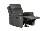 Dark Grey Leather Manual Recliner Chair