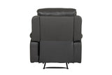 Dark Grey Leather Manual Recliner Chair