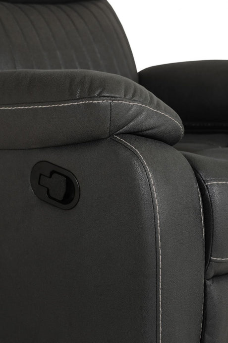 Dark Grey Leather Manual Recliner Chair