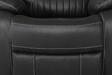 Dark Grey Leather Manual Recliner Chair